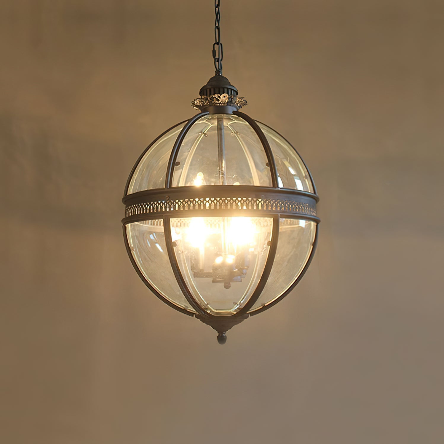Edward Retro Pendelleuchte aus Glas