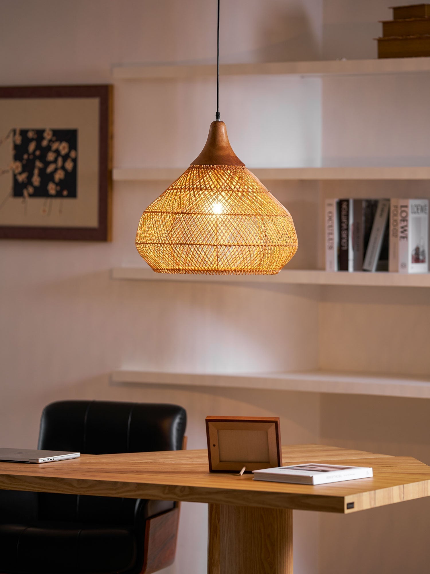 Solavn Rattanholz Pendelleuchte-Letslighting
