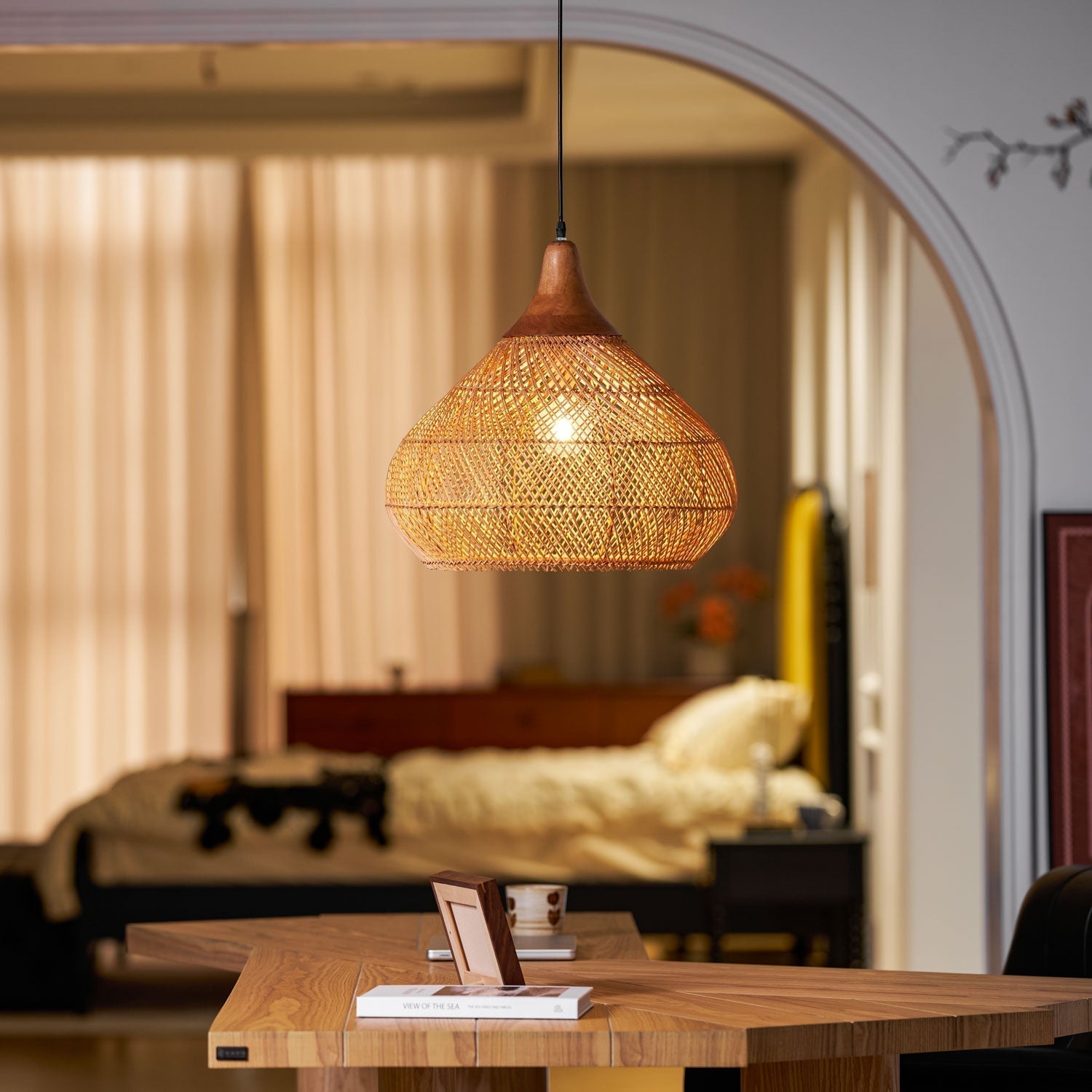Solavn Rattanholz Pendelleuchte-Letslighting