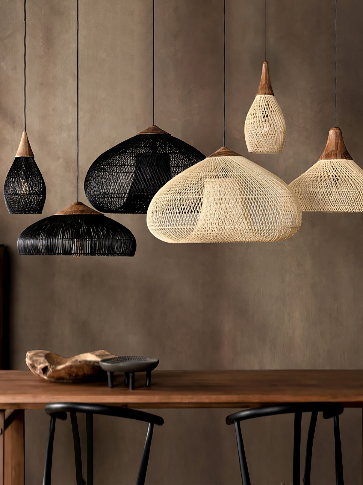 Solavn Rattanholz Pendelleuchte-Letslighting