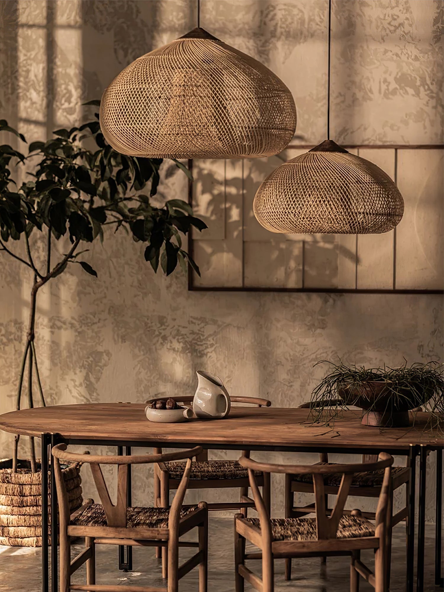 Solavn Rattanholz Pendelleuchte-Letslighting