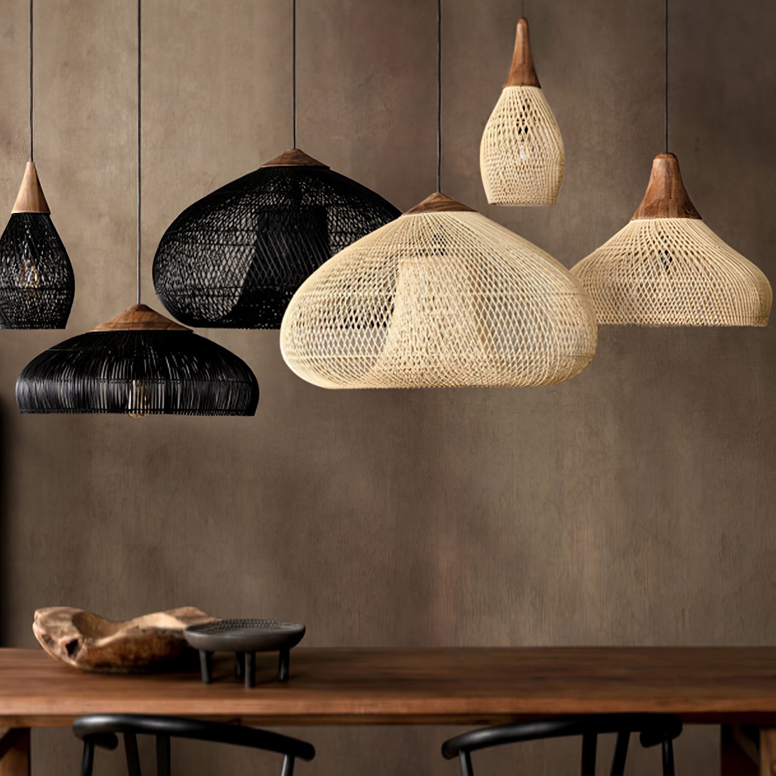 Solavn Rattanholz Pendelleuchte-Letslighting
