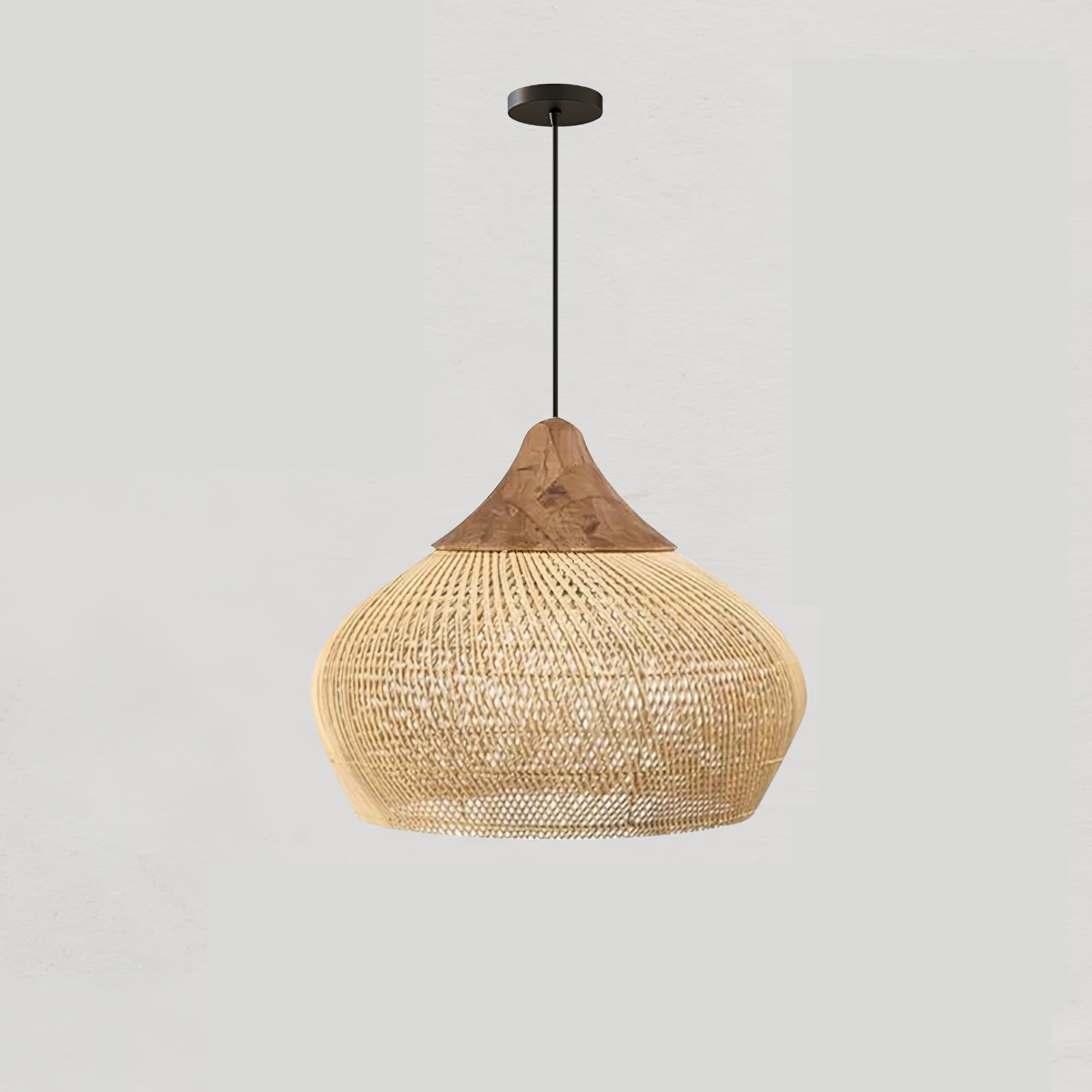 Evelyn Pendelleuchte aus geflochtenem Rattan für das Wohnzimmer