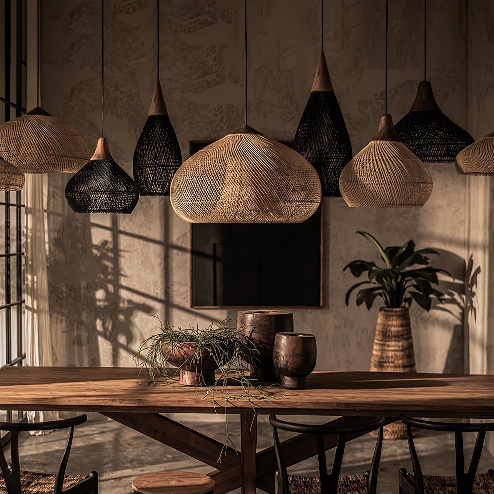 Solavn Rattanholz Pendelleuchte-Letslighting