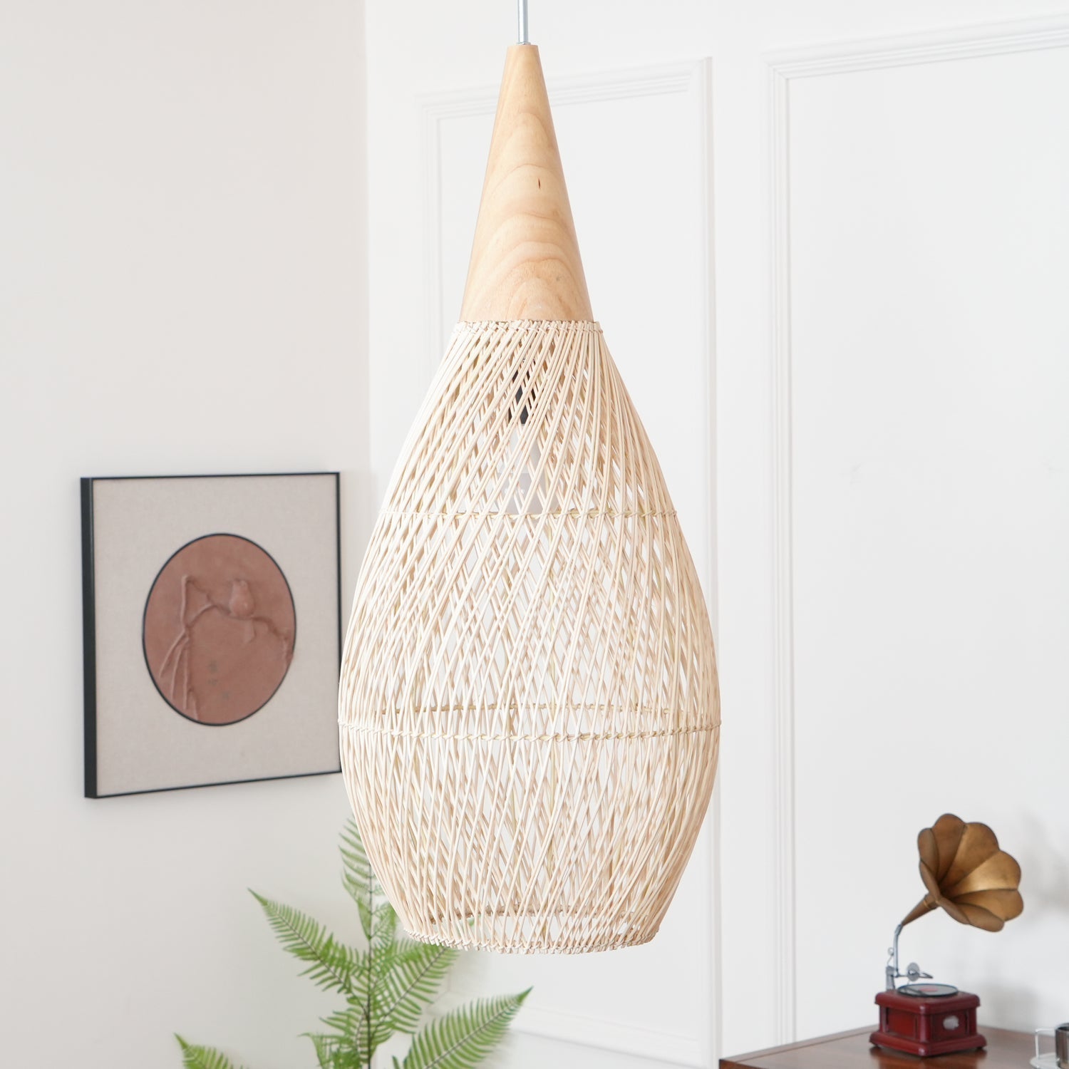 Solavn Rattanholz Pendelleuchte-Letslighting