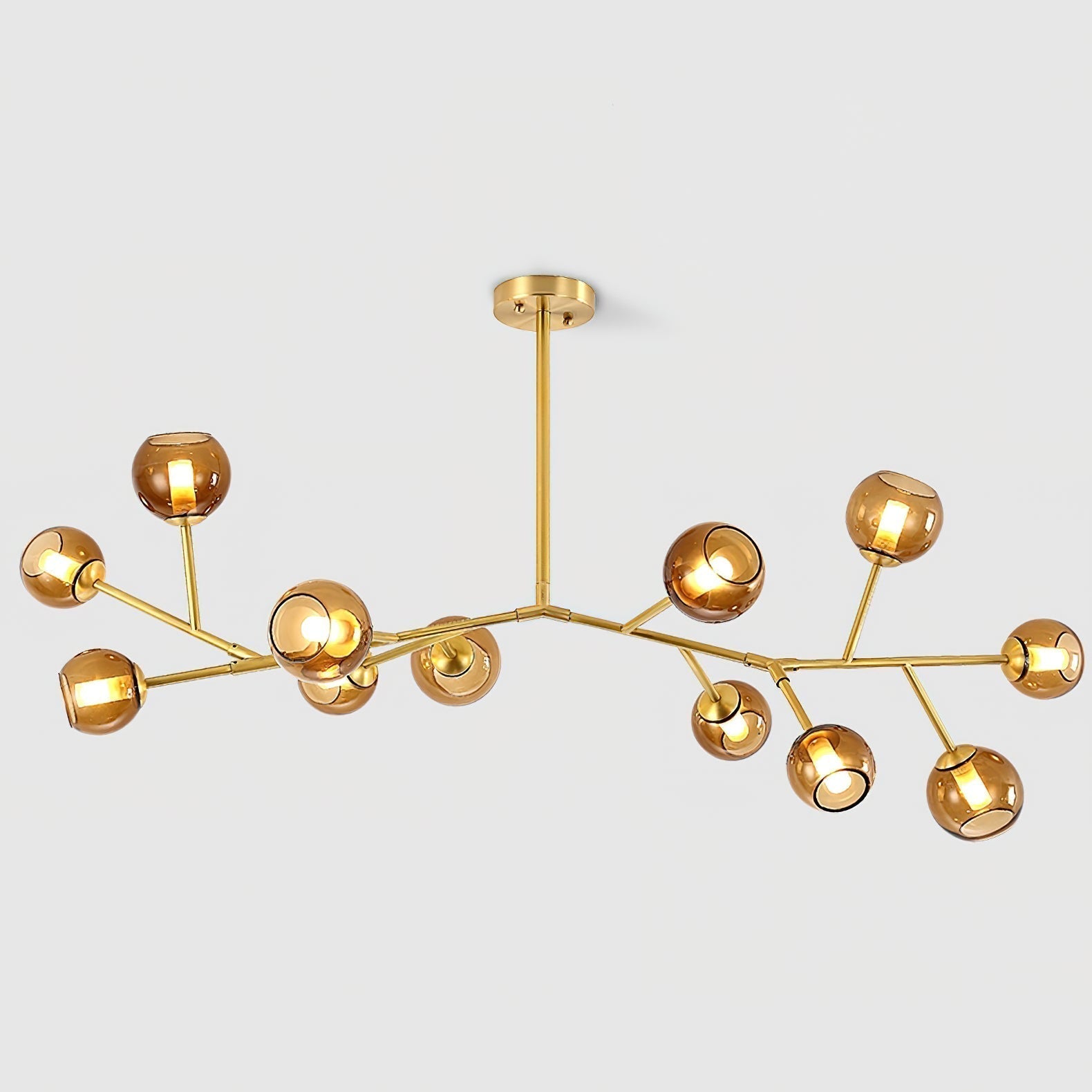 Kinetic Messing-Glas-Kronleuchter-Letslighting