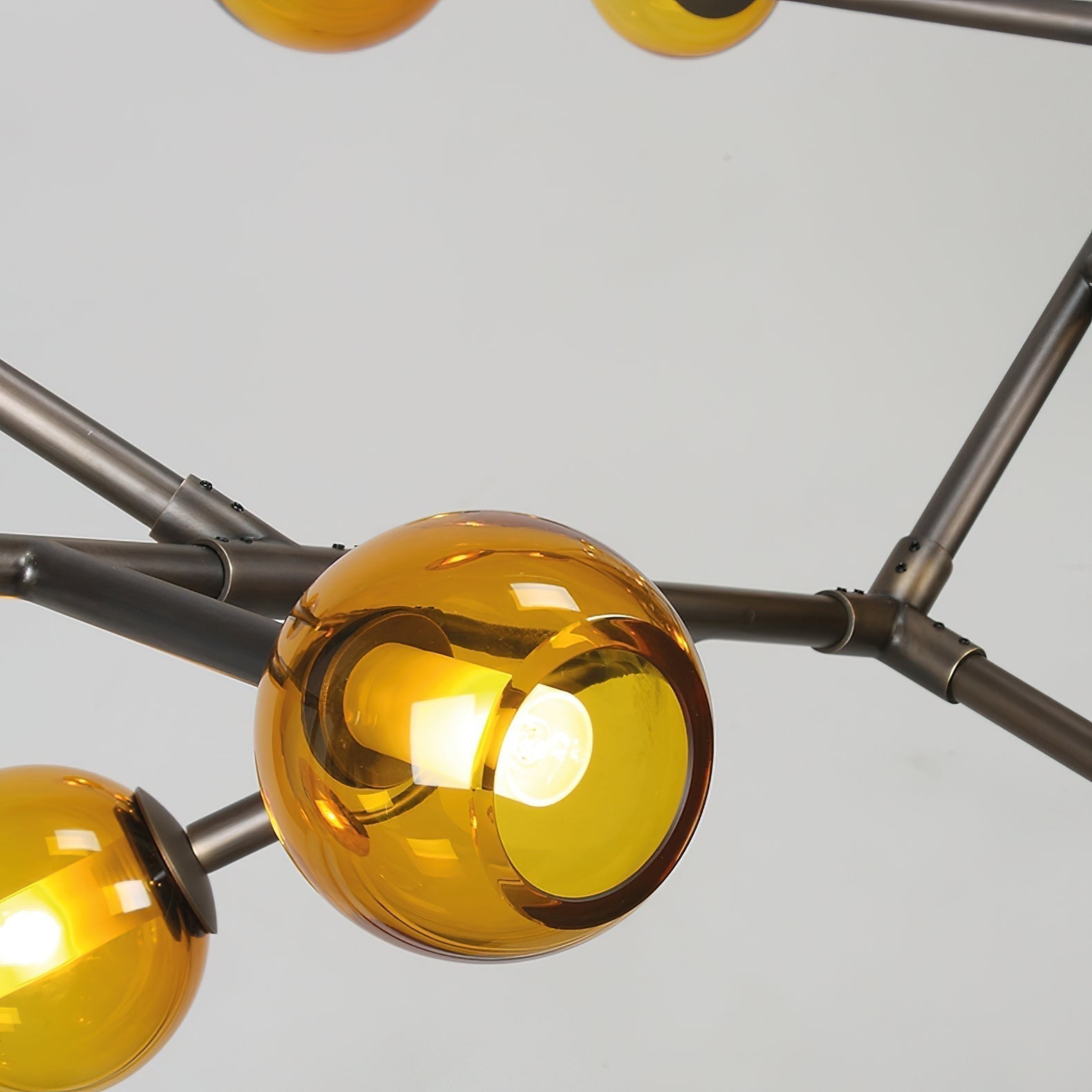 Kinetic Messing-Glas-Kronleuchter-Letslighting