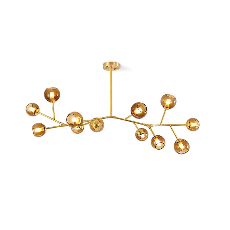 Kinetic Messing-Glas-Kronleuchter-Letslighting