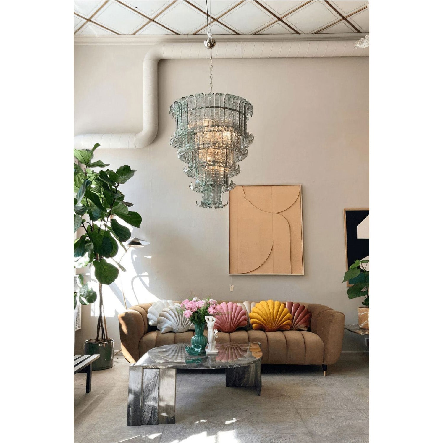 Aether Postmodern Luxury Glass Metal Chandelier - Letslighting