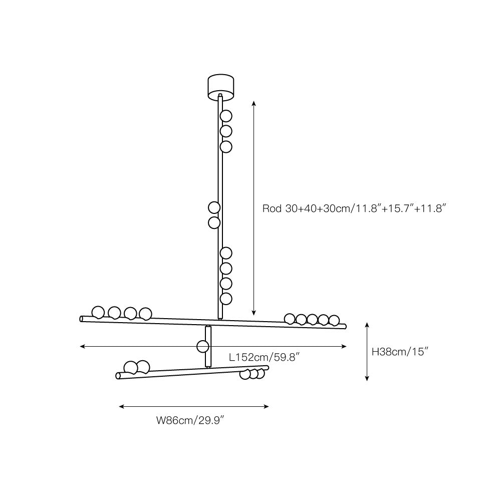Orbis Drop System Antiker Glas-Kronleuchter-Letslighting