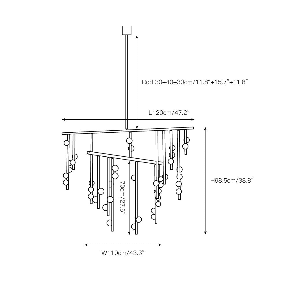 Orbis Drop System Antiker Glas-Kronleuchter-Letslighting