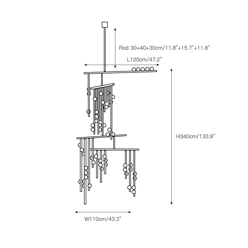Orbis Drop System Antiker Glas-Kronleuchter-Letslighting