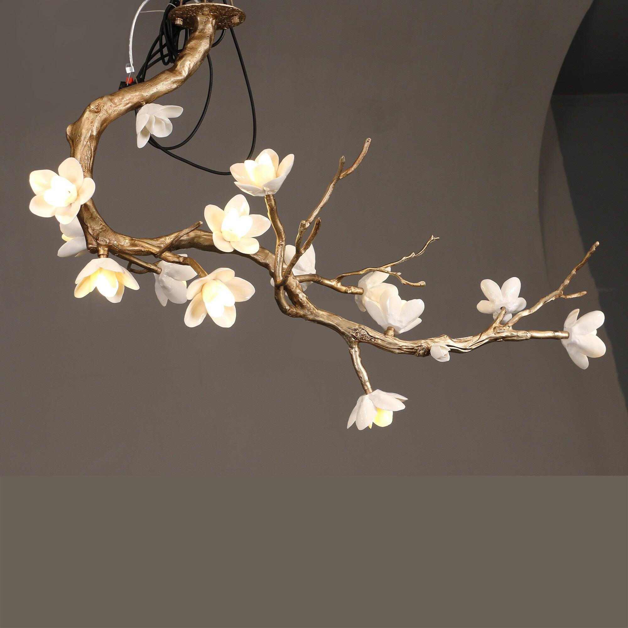 Lustra Kronleuchter Messing Blume Zweig Natur-Letslighting