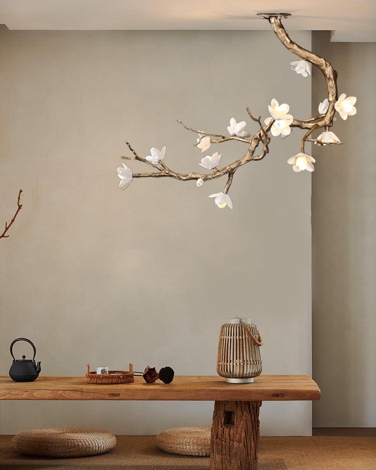 Lustra Kronleuchter Messing Blume Zweig Natur-Letslighting