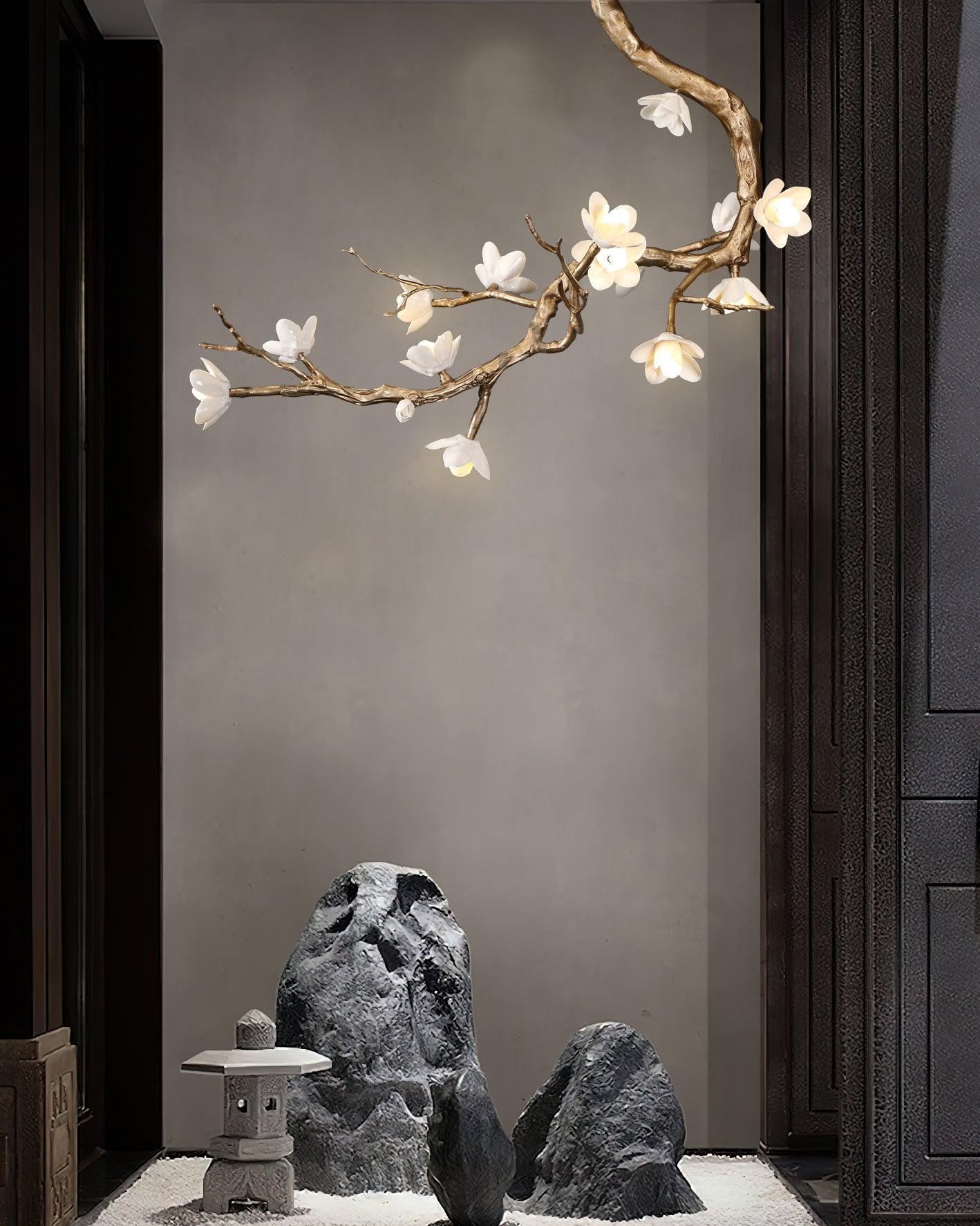 Lustra Kronleuchter Messing Blume Zweig Natur-Letslighting