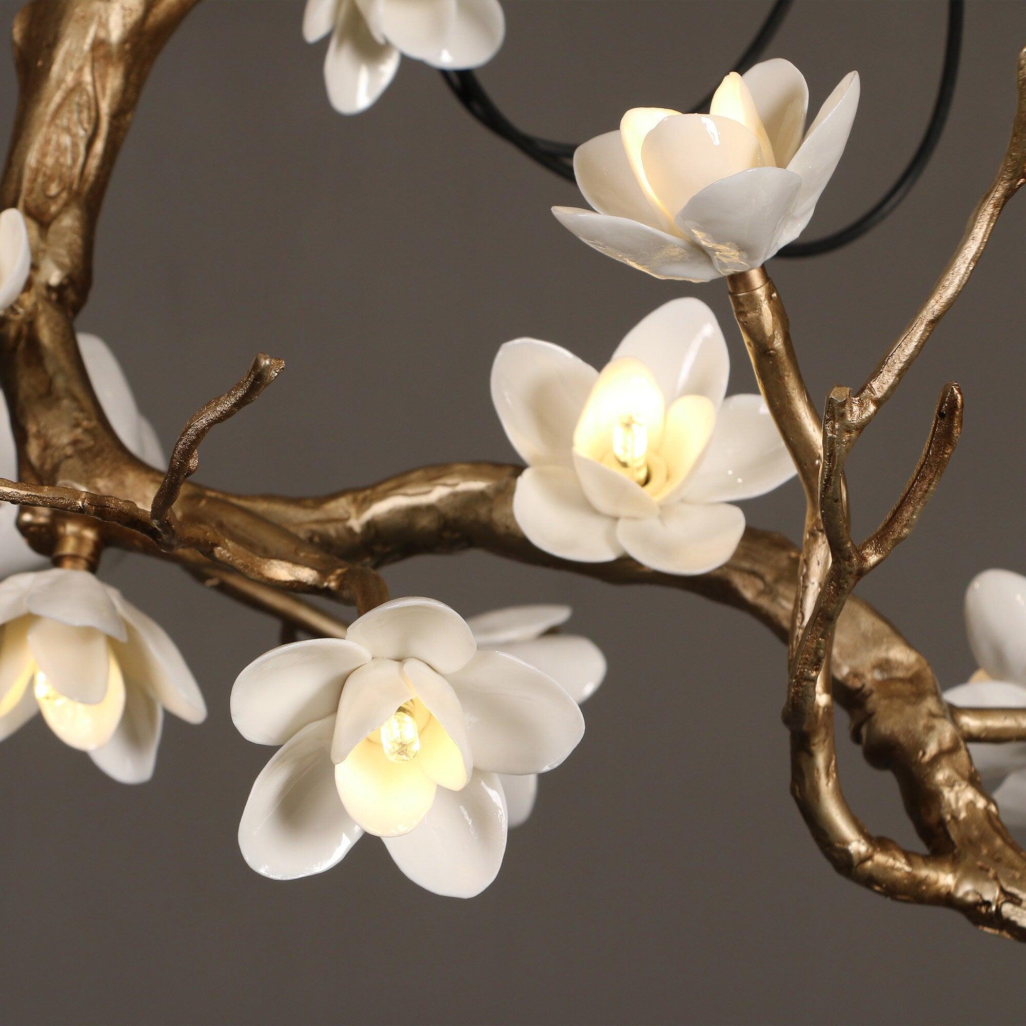 Lustra Kronleuchter Messing Blume Zweig Natur-Letslighting