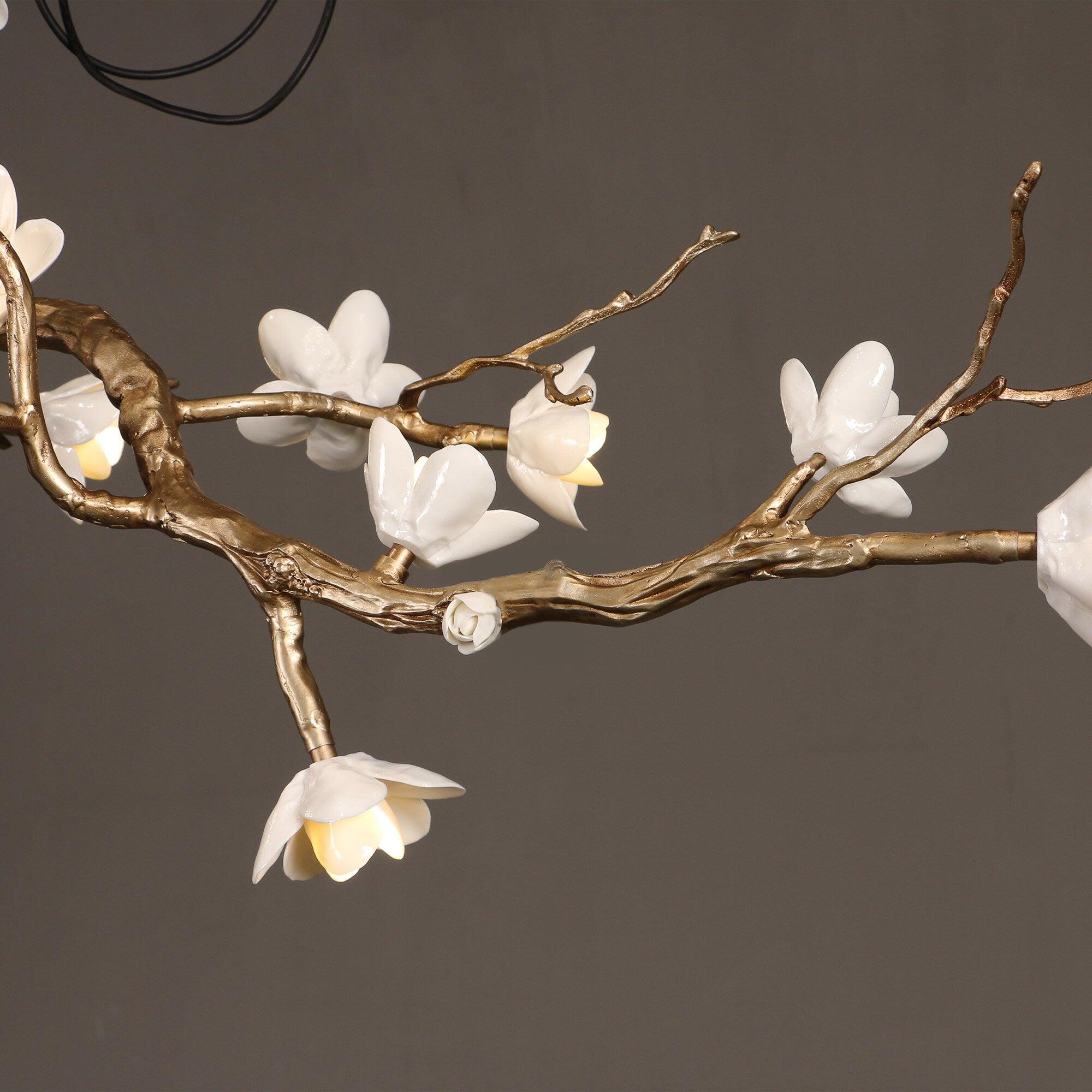 Lustra Kronleuchter Messing Blume Zweig Natur-Letslighting