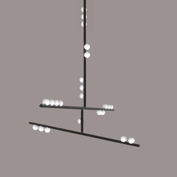 Eurzoris Geometrischer Linearer Kronleuchter aus Messing-Letslighting
