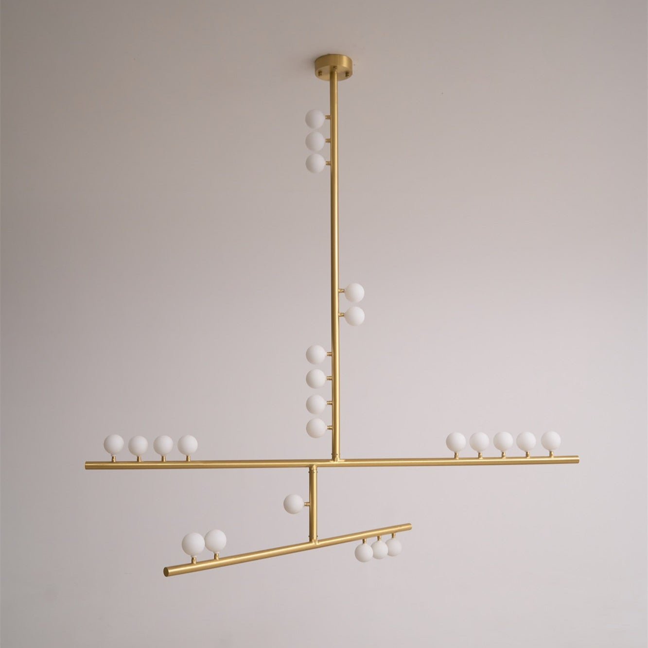 Eurzoris Geometrischer Linearer Kronleuchter aus Messing-Letslighting