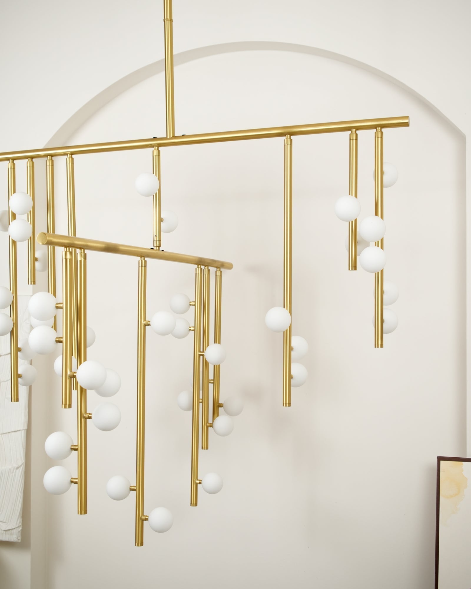 Eurzoris Geometrischer Linearer Kronleuchter aus Messing-Letslighting