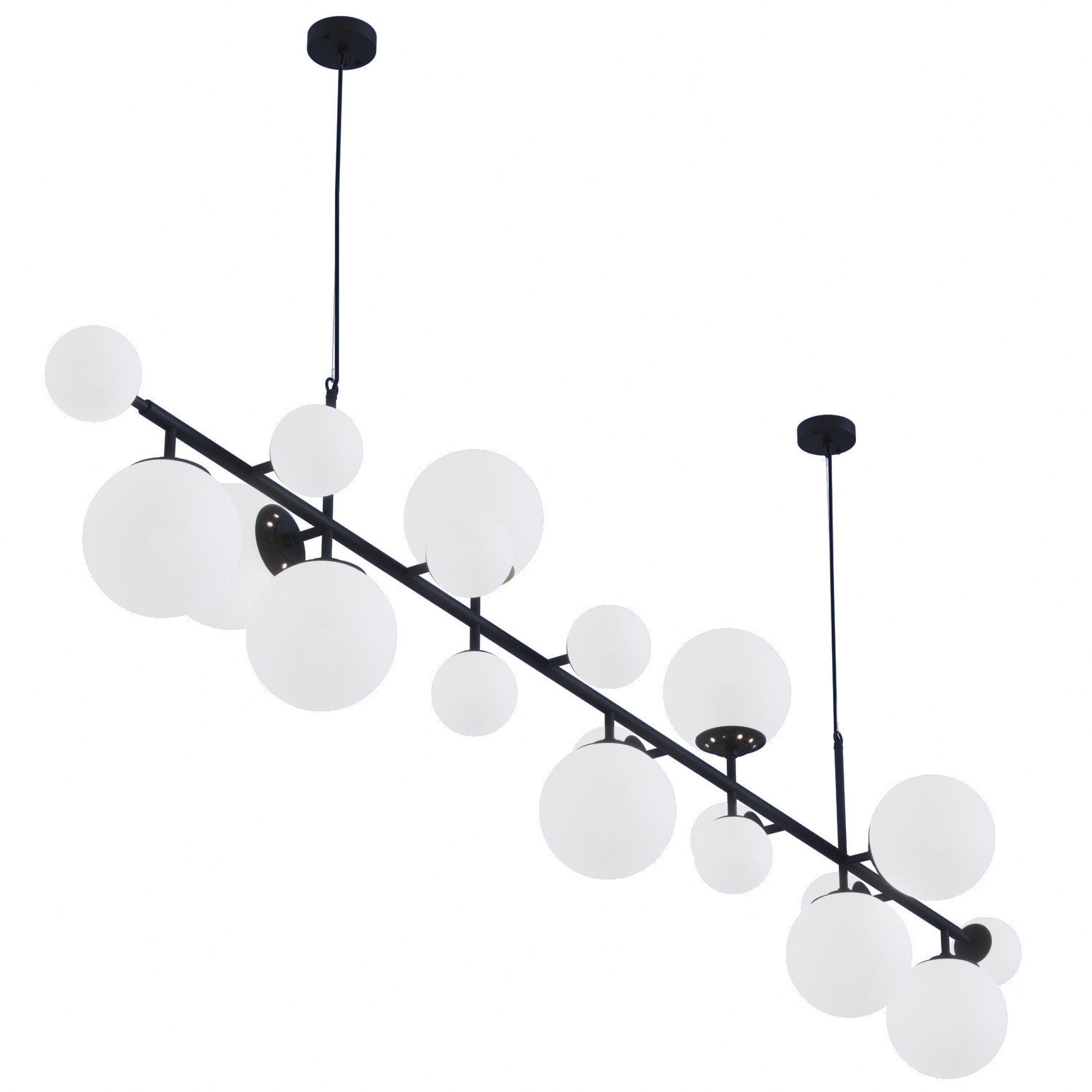 Solara Kronleuchter Messing Glas Globus-Letslighting