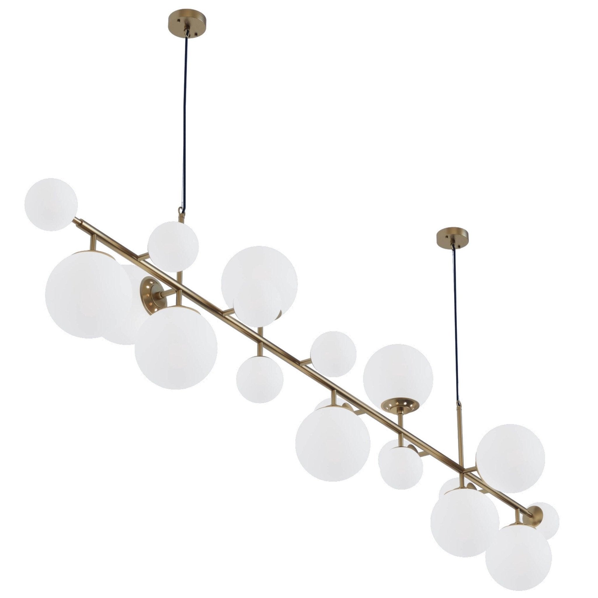 Solara Kronleuchter Messing Glas Globus-Letslighting
