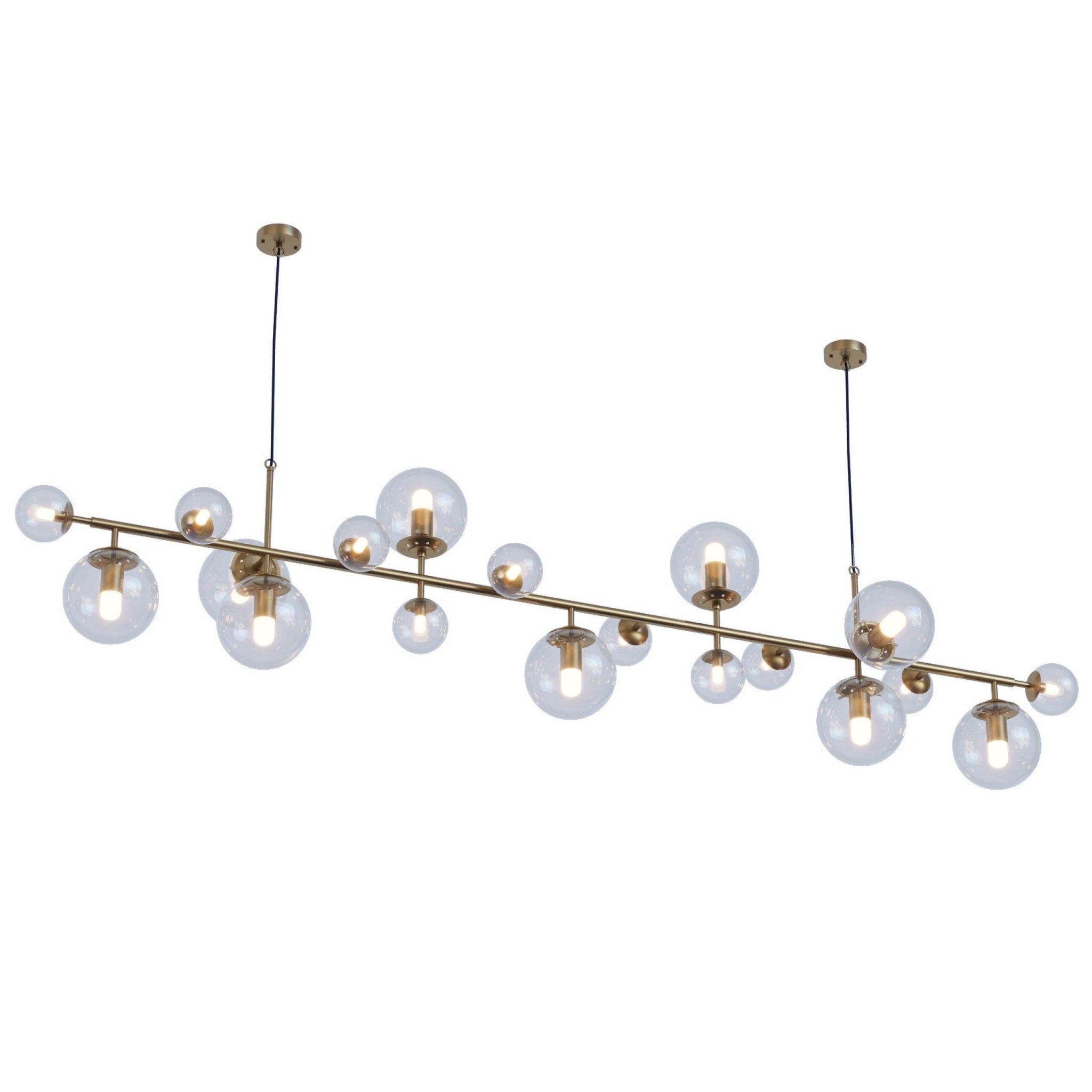 Solara Kronleuchter Messing Glas Globus-Letslighting