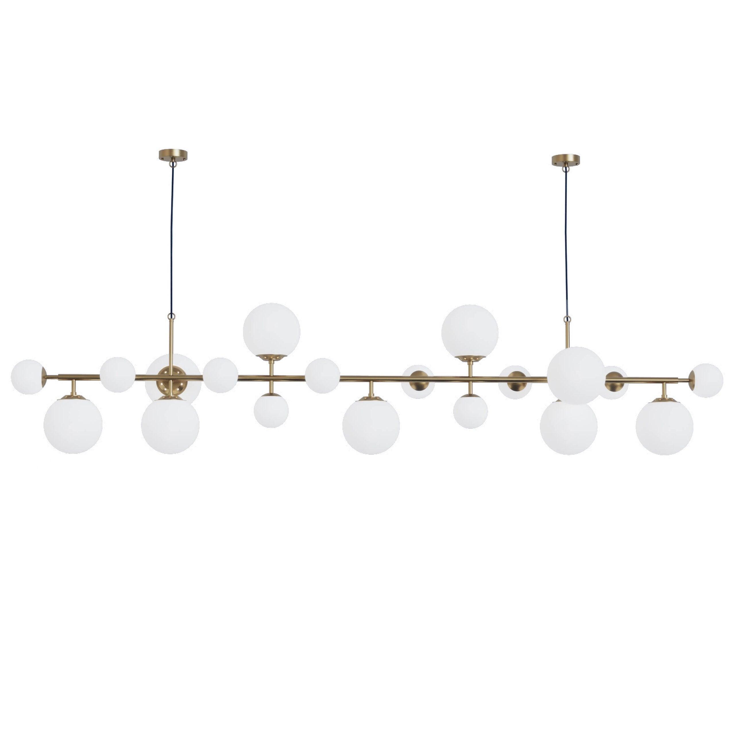 Solara Kronleuchter Messing Glas Globus-Letslighting