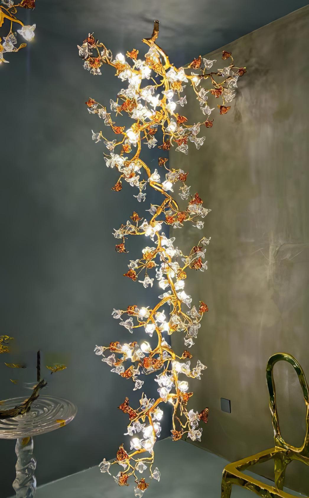 Aare Maple Branch Brass Crystal Chandelier - Blowlighting