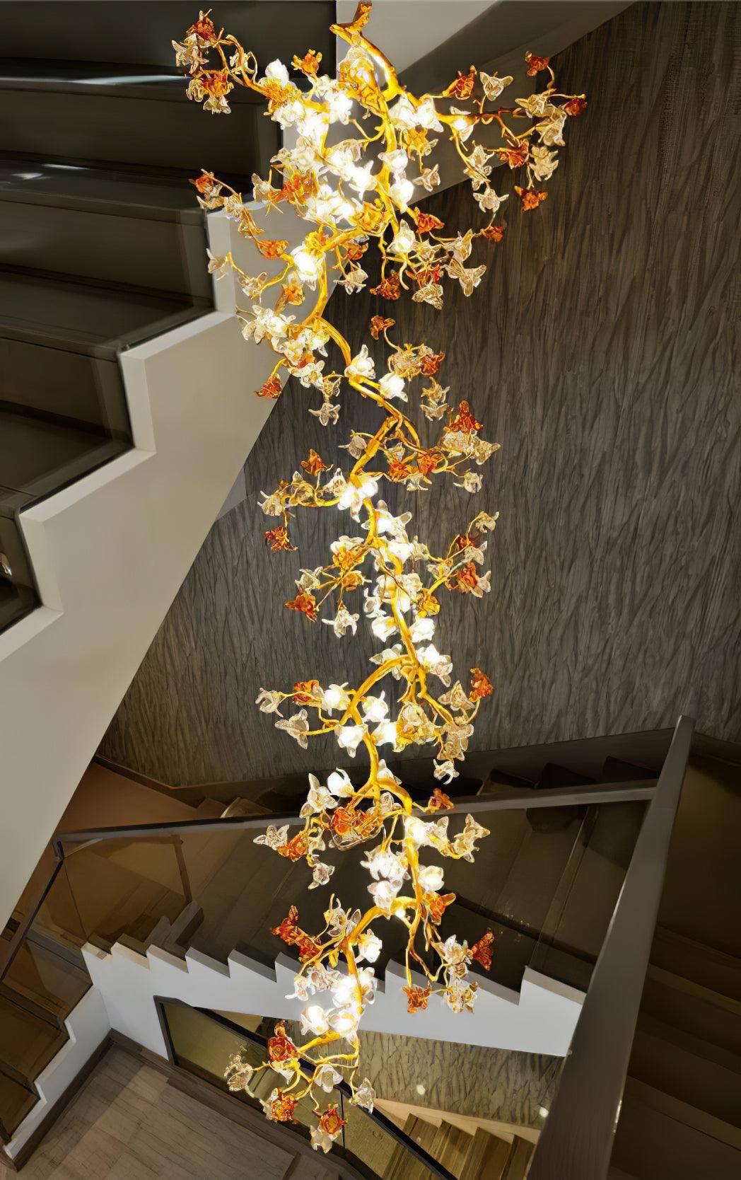 Aare Maple Branch Brass Crystal Chandelier - Blowlighting