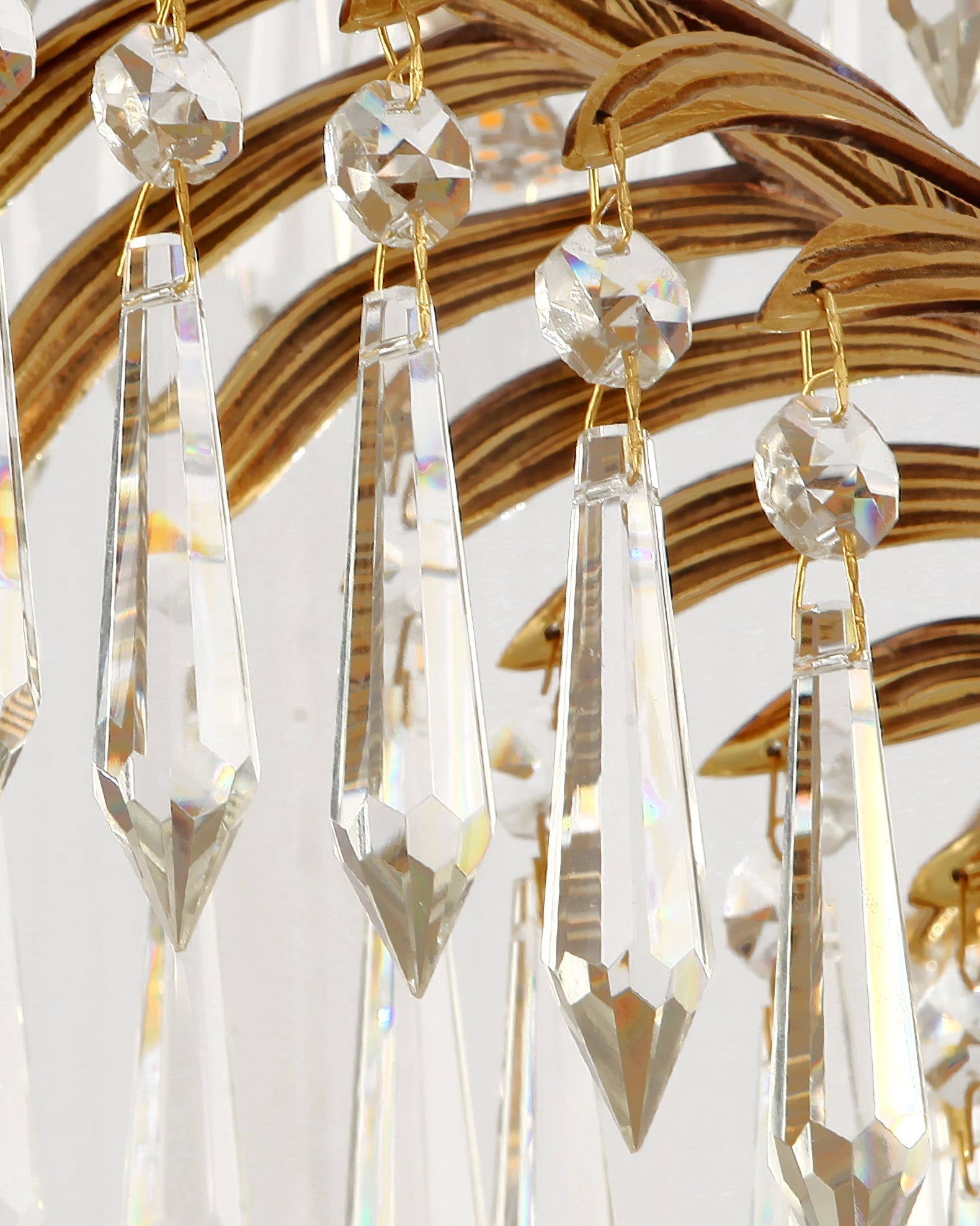 Zenith Luxury Palm Leaf Brass Crystal Chandelier - Letslighting
