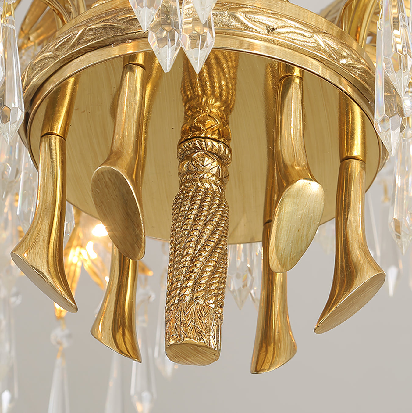 Zenith Luxury Palm Leaf Brass Crystal Chandelier - Letslighting