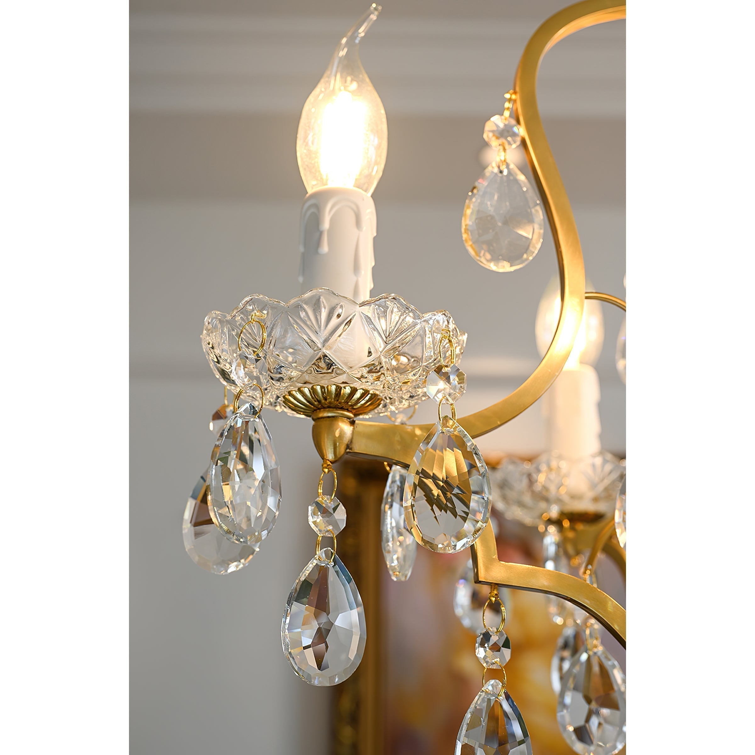 Cevinyra Postmoderner Luxus Messing Kristall Ranken Kronleuchter-Letslighting