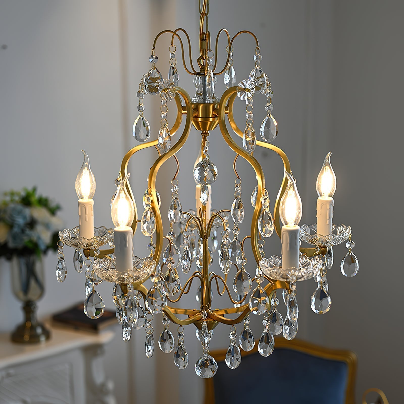 Cevinyra Postmoderner Luxus Messing Kristall Ranken Kronleuchter-Letslighting