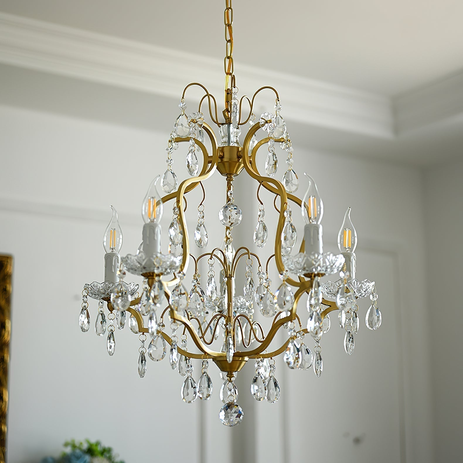 Cevinyra Postmoderner Luxus Messing Kristall Ranken Kronleuchter-Letslighting