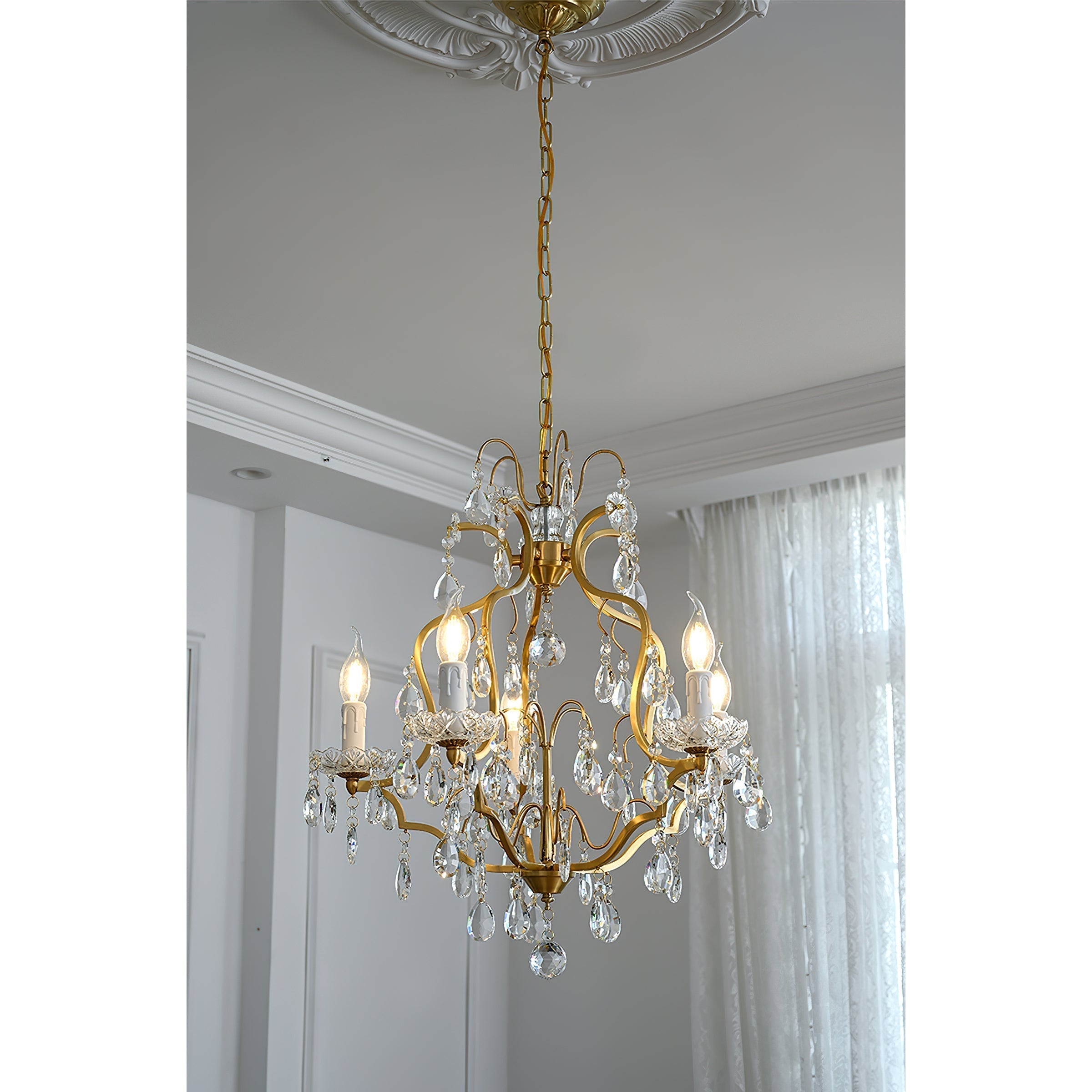 Cevinyra Postmoderner Luxus Messing Kristall Ranken Kronleuchter-Letslighting