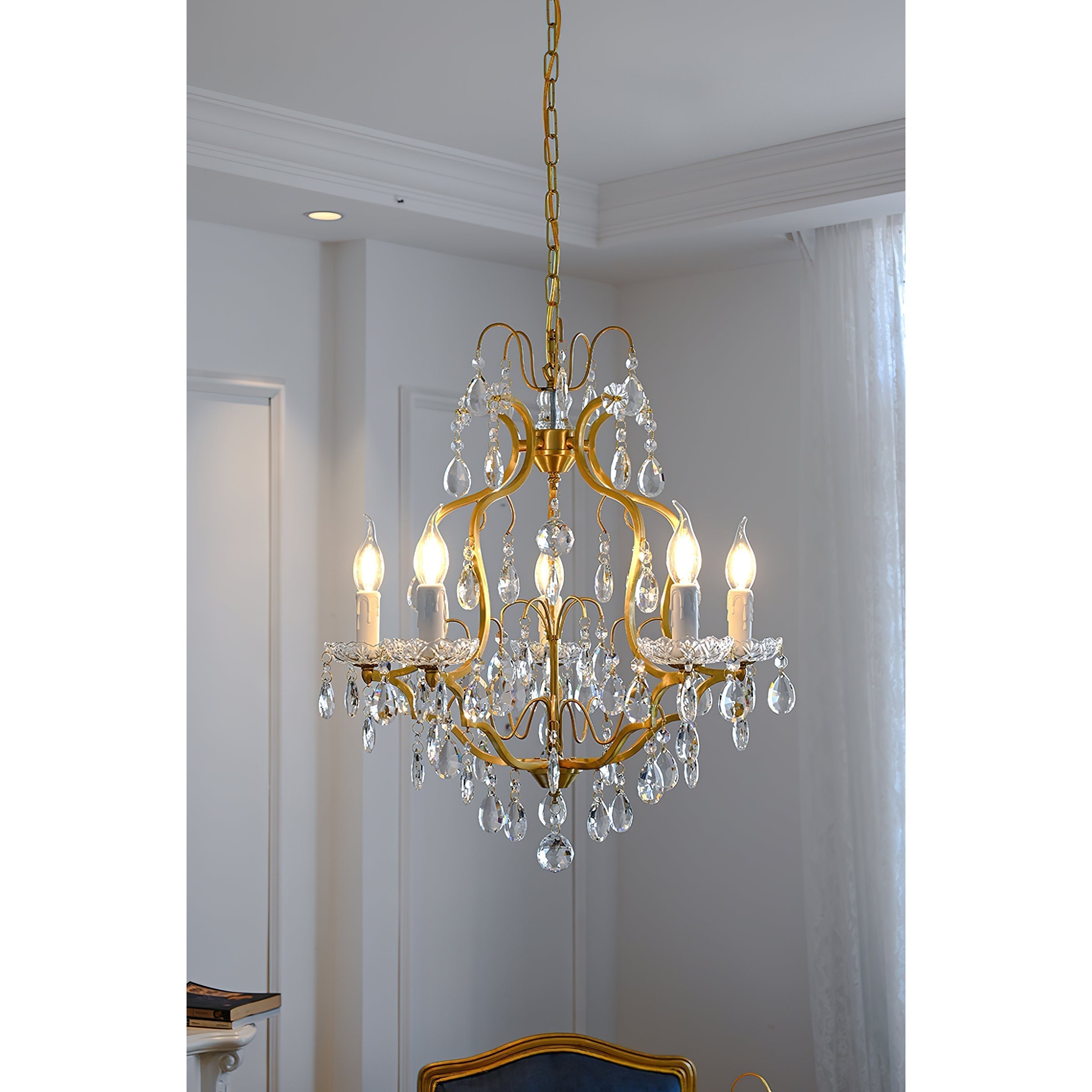 Cevinyra Postmoderner Luxus Messing Kristall Ranken Kronleuchter-Letslighting