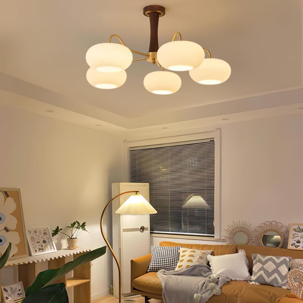Lustra Kronleuchter Messing Holz Persimone-Letslighting