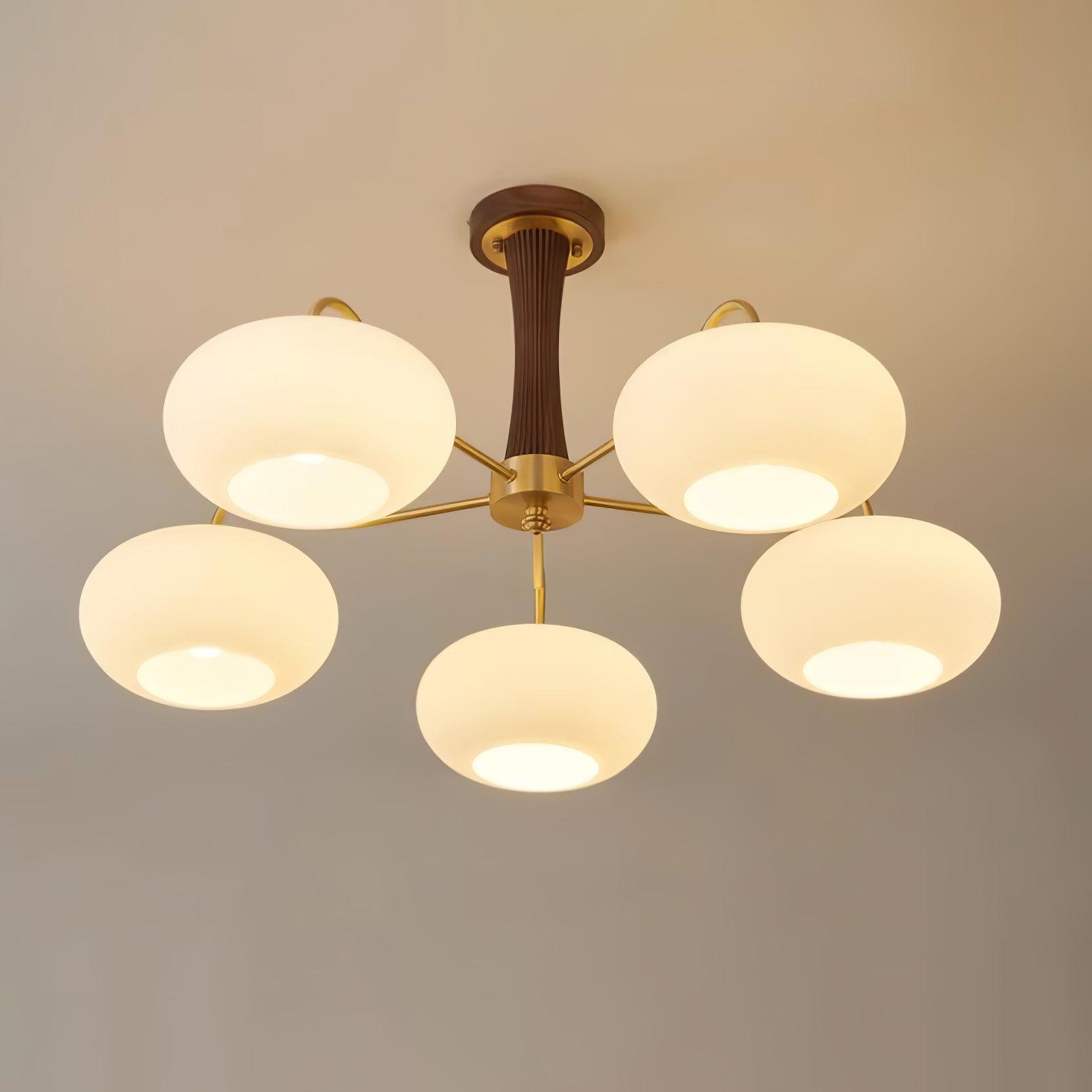 Lustra Kronleuchter Messing Holz Persimone-Letslighting