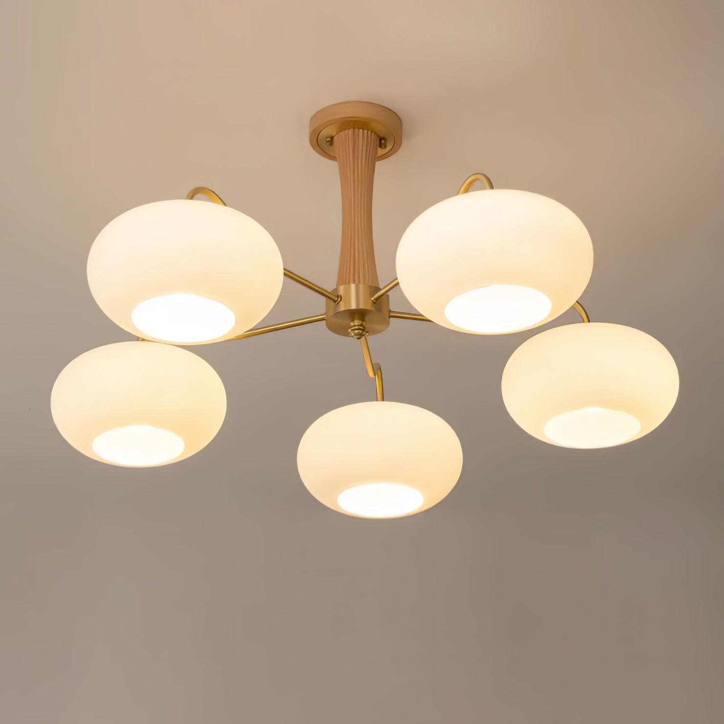 Lustra Kronleuchter Messing Holz Persimone-Letslighting