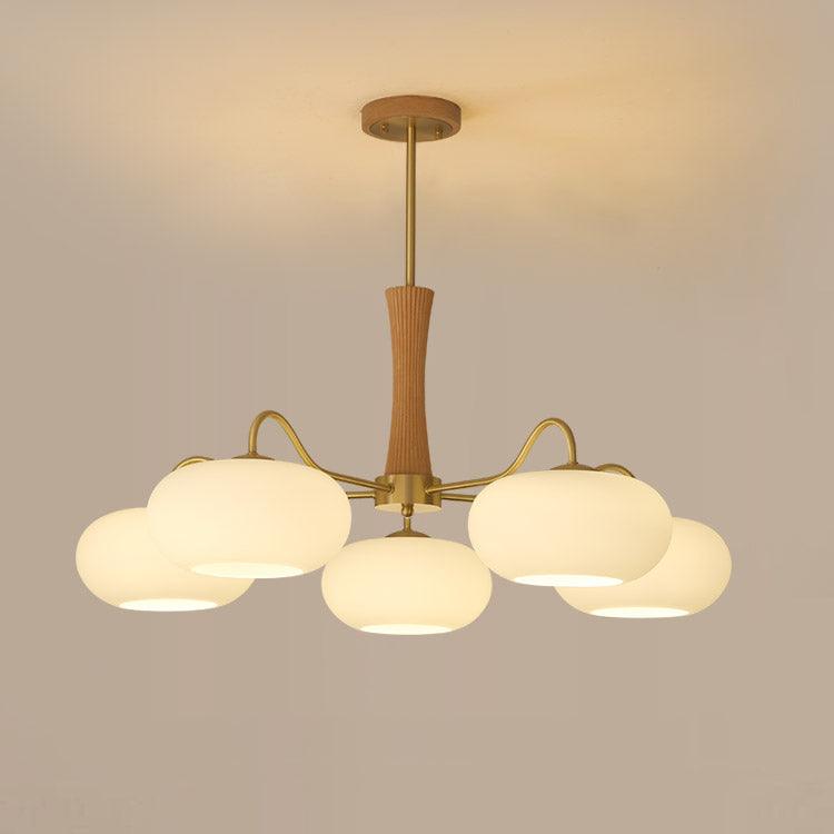 Lustra Kronleuchter Messing Holz Persimone-Letslighting