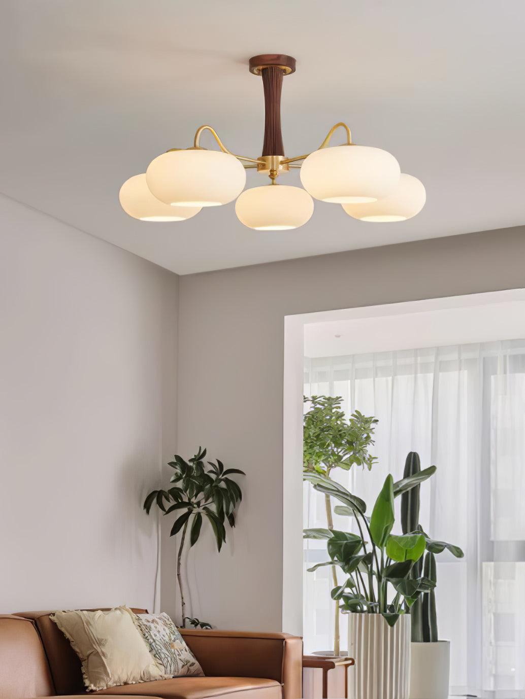 Lustra Kronleuchter Messing Holz Persimone-Letslighting