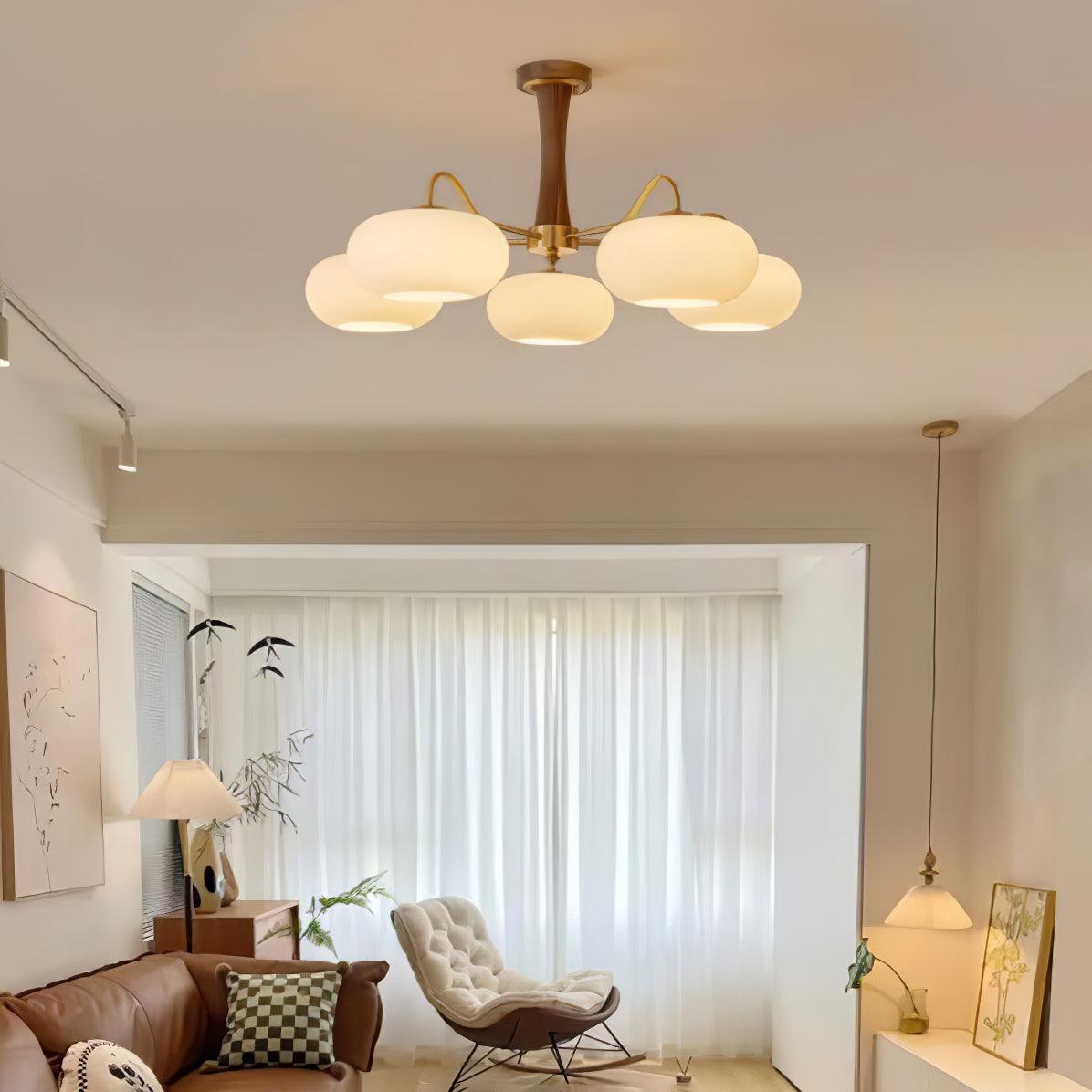Lustra Kronleuchter Messing Holz Persimone-Letslighting