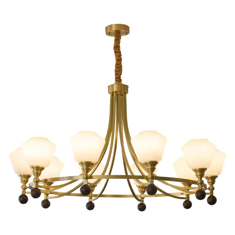Nyraeyra Premium Nordic Art Kronleuchter aus Messing und Holz-Letslighting