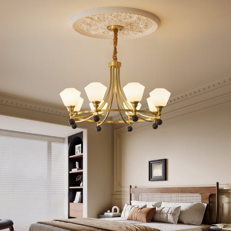 Nyraeyra Premium Nordic Art Kronleuchter aus Messing und Holz-Letslighting