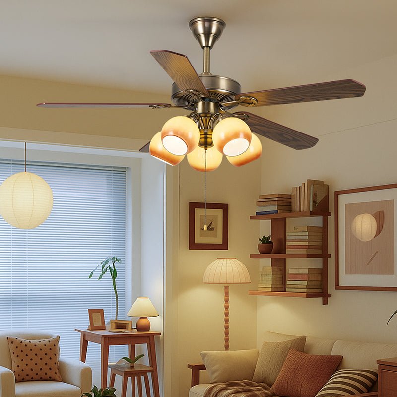 Abmessungen des Theodore Vintage Deckenventilators mit Beleuchtung (Modell C)