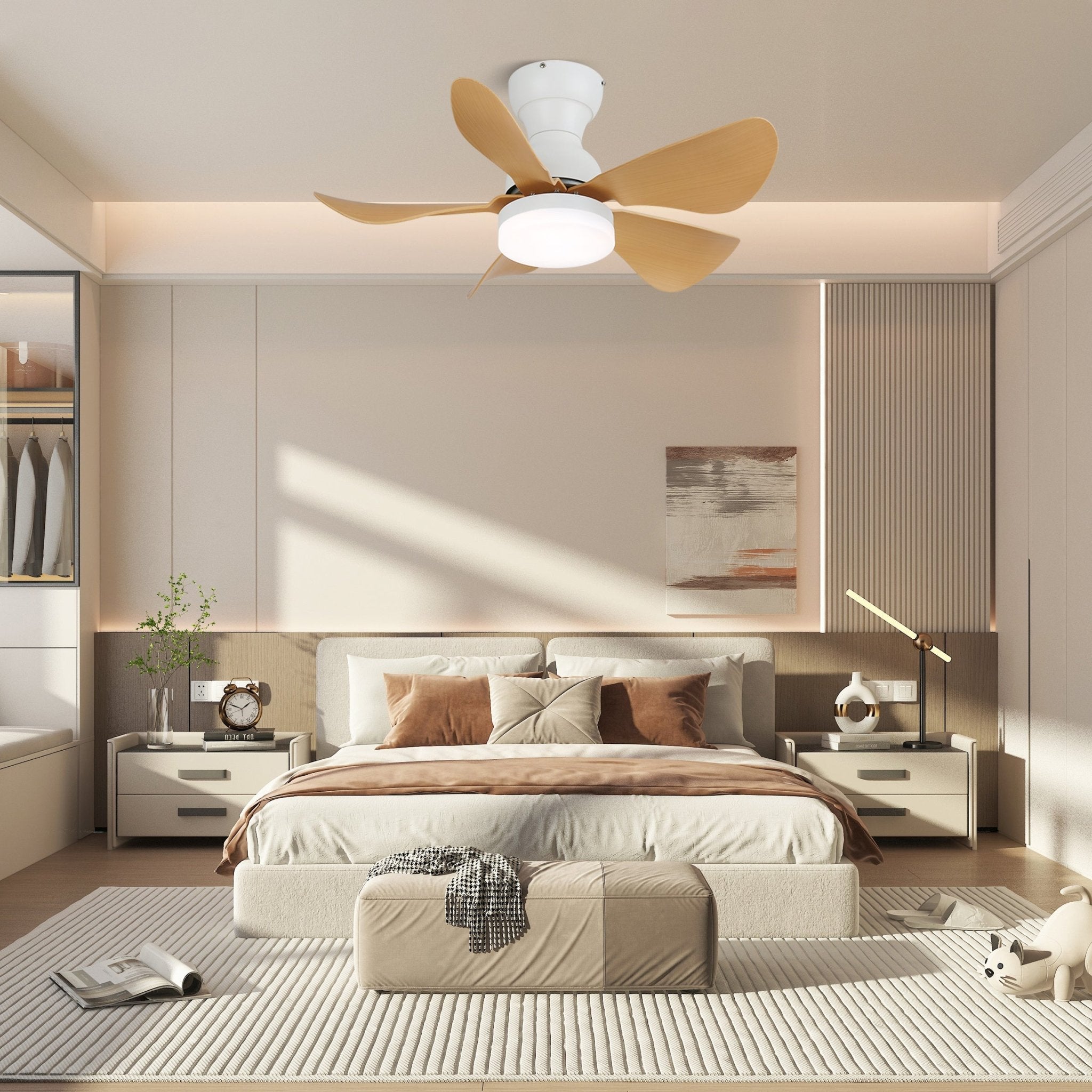 Callen Holz Deckenventilatorleuchte, mit Fernbedienung