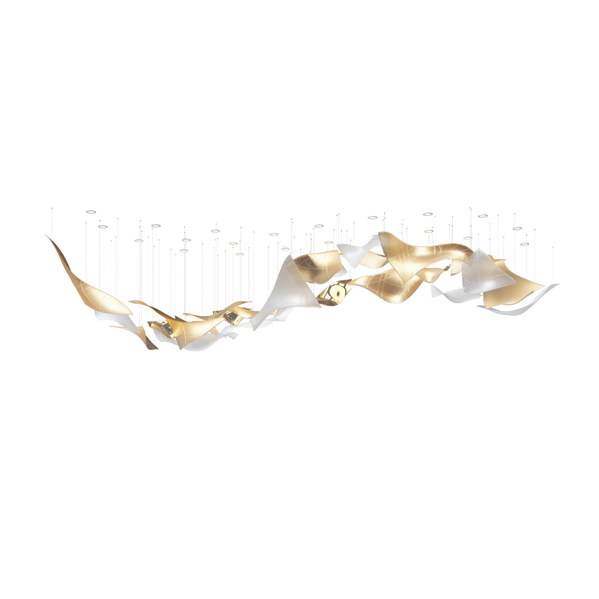 Alnoror Skulpturale Goldene Pendelleuchte-Letslighting