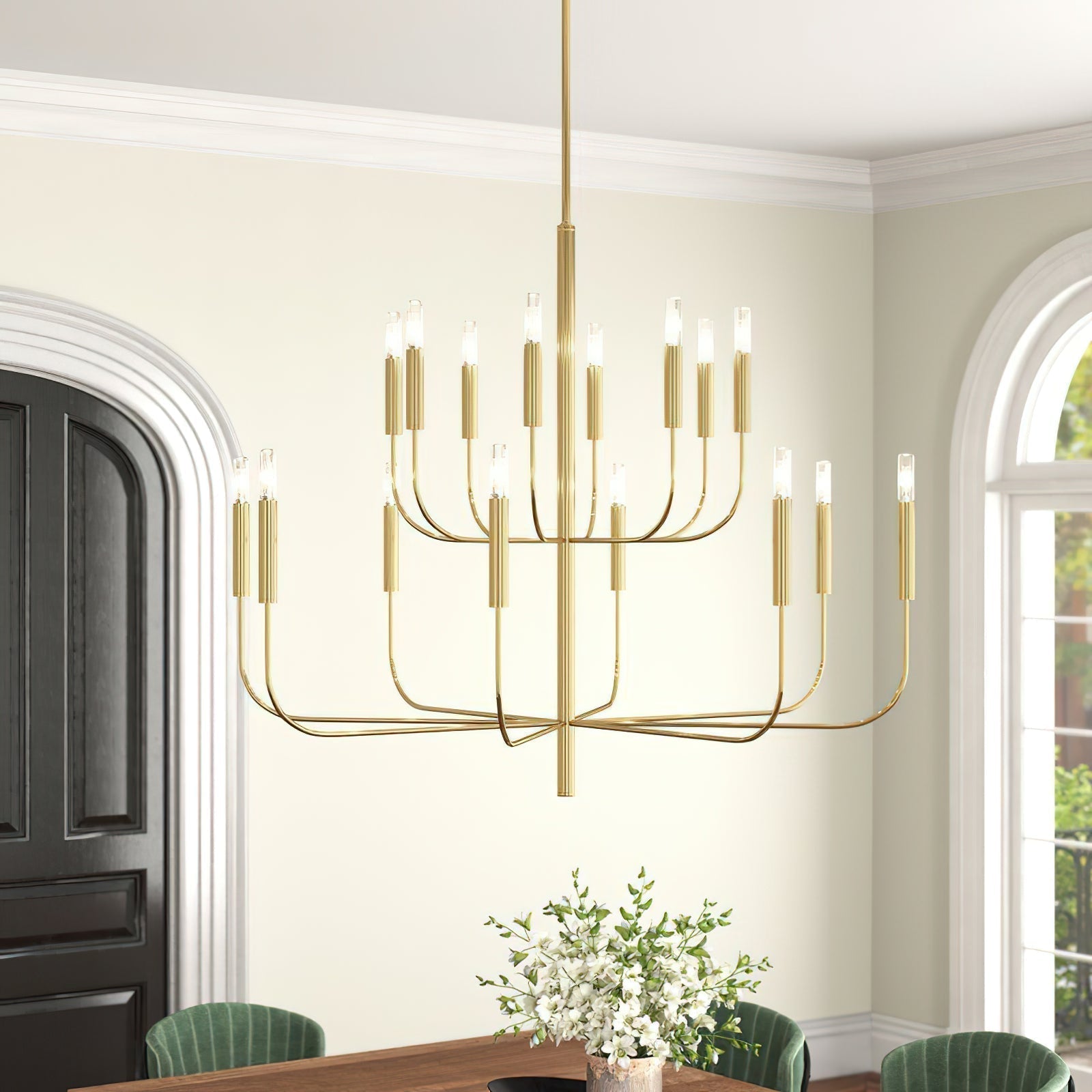 Olcarel Industrieller Vintage Kronleuchter aus Messing-Letslighting