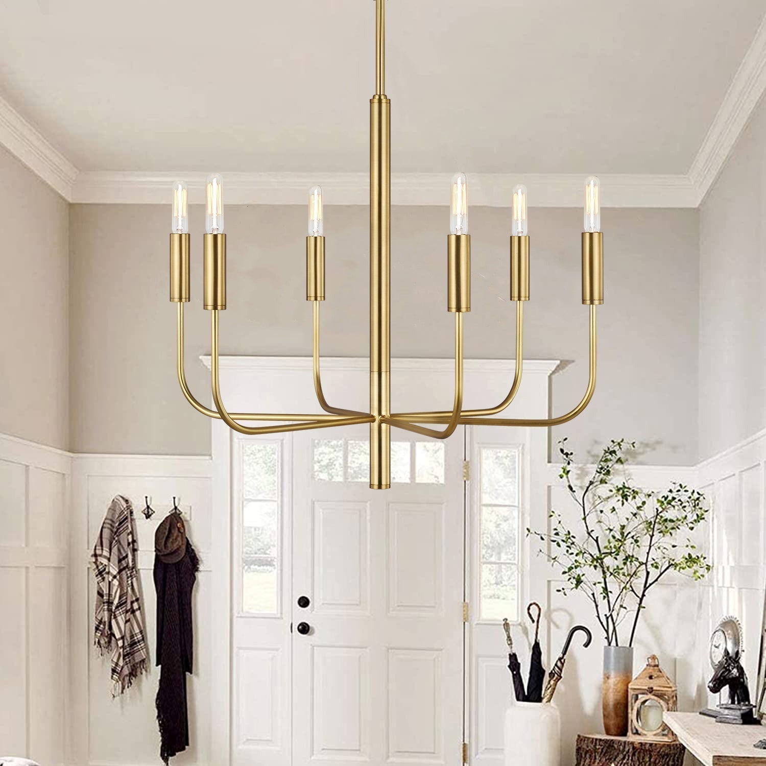 Olcarel Industrieller Vintage Kronleuchter aus Messing-Letslighting